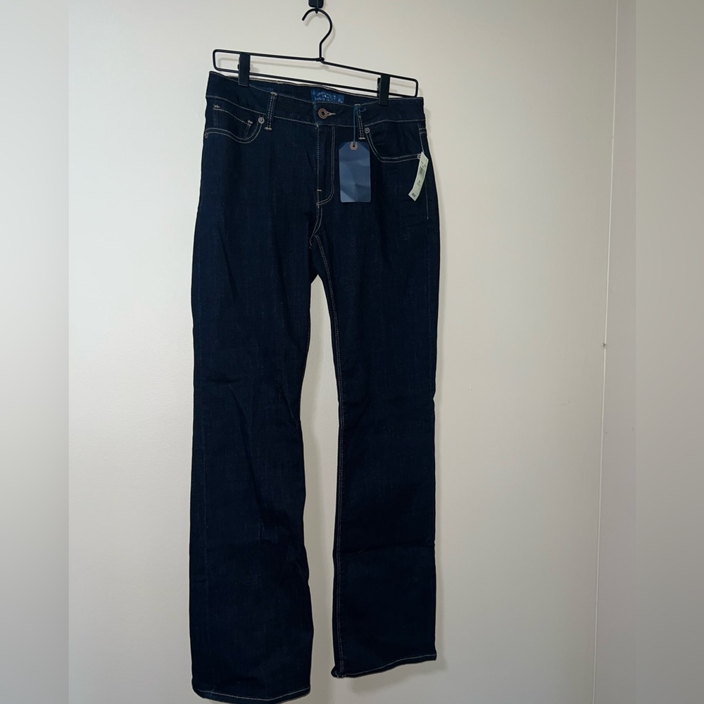 NWT Lucky Brand Super Stretch Sasha Boot Size 10/30 Regular Dark Blue Washed